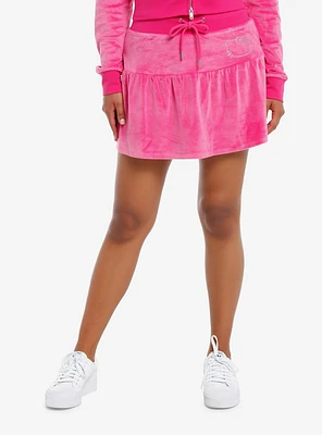 Hello Kitty Rhinestone Pink Velour Skirt