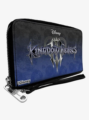 Disney Kingdom Hearts III Logo Hidden Mickey Symbol Zip Around Wallet