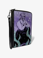 Disney The Little Mermaid Ursula Smiling Sketch Kelp Zip Around Wallet