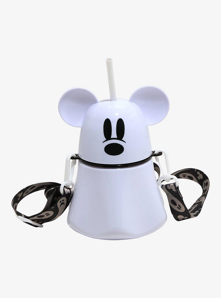 Disney Mickey Mouse Ghost Water Bottle With Strap