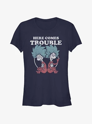 Dr. Seuss Thing 1 and 2 Trouble Girls T- Shirt