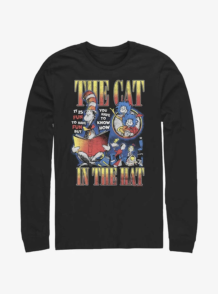 Dr. Seuss The Cat Hat Reading Book Long-Sleeve T-Shirt