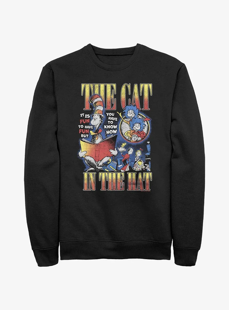 Dr. Seuss The Cat Hat Reading Book Sweatshirt