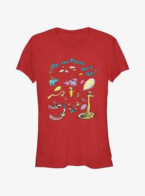 Dr. Seuss Whole Book Look Girls T- Shirt