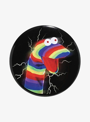 Rainbow Sock Puppet Button