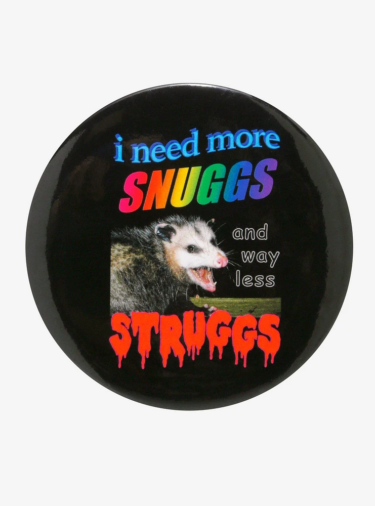 Snuggs Possum 3 Inch Button