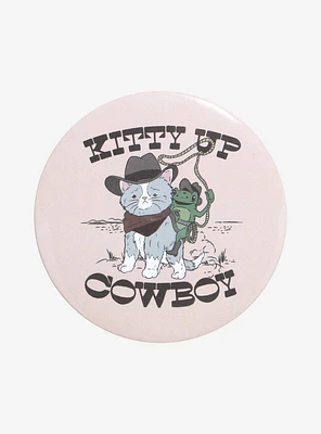 Kitty Up Cowboy 3 Inch Button