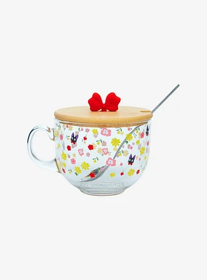 Studio Ghibli® Kiki's Delivery Service Jiji Lidded Glass Mug With Spoon