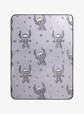 Disney Stitch Skeleton Glow-In-The-Dark Throw Blanket