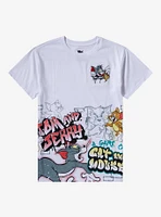 Tom And Jerry Graffiti Embroidery T-Shirt