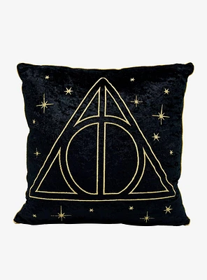 Harry Potter Deathly Hallows Gold & Velvet Pillow