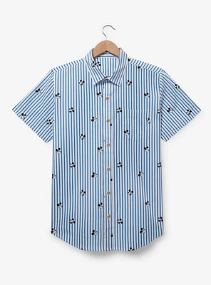 Disney Mickey Mouse Allover Print Striped Woven Button-Up - BoxLunch Exclusive