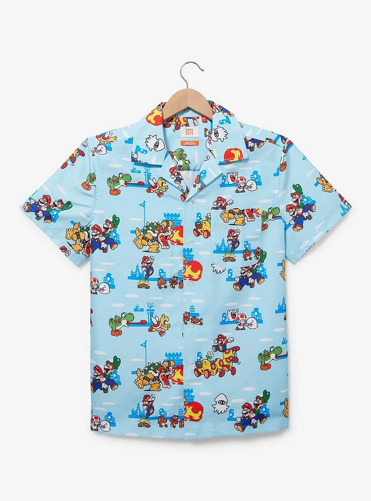 Opposuits Nintendo Super Mario Bros. & Luigi Allover Print Woven Button-Up - BoxLunch Exclusive