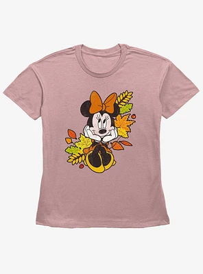 Disney Minnie Mouse Fall Leaves Girls Straight Fit T-Shirt