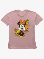 Disney Minnie Mouse Fall Leaves Girls Straight Fit T-Shirt