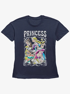Disney Princesses Retro Princess Girls Straight Fit T-Shirt
