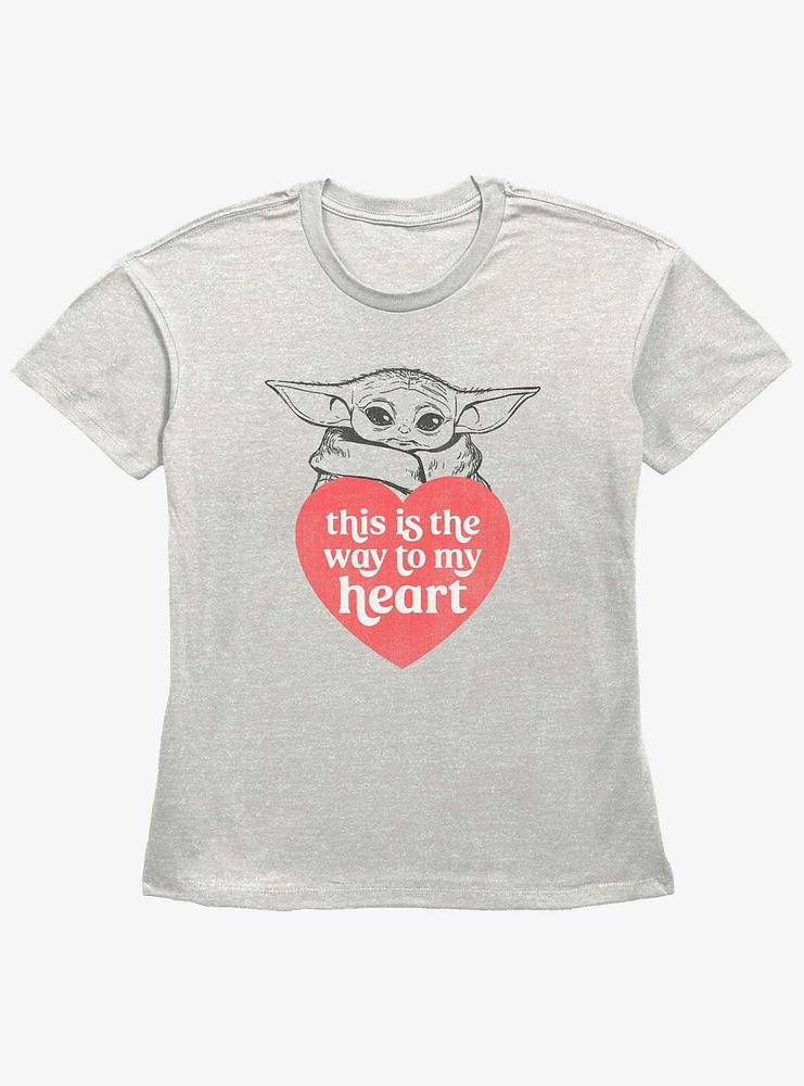 Star Wars The Mandalorian Grogu Way To My Heart Girls Straight Fit T-Shirt