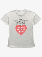 Star Wars The Mandalorian Grogu Way To My Heart Girls Straight Fit T-Shirt