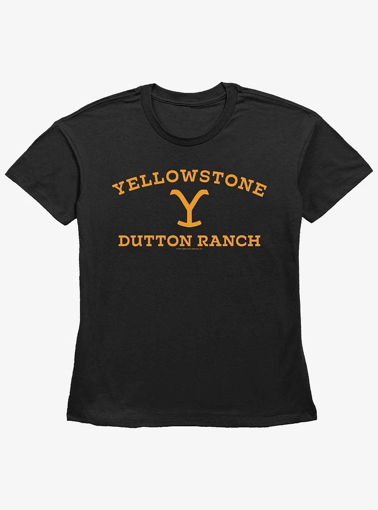 Yellowstone Dutton Ranch Logo Girls Straight Fit T-Shirt