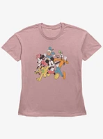 Disney Mickey Mouse & Friends Run Girls Straight Fit T-Shirt