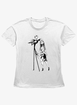 Disney The Nightmare Before Christmas Jack and Sally Girls Straight Fit T-Shirt
