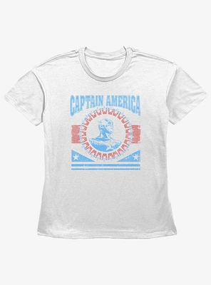 Marvel Captain America Badge Girls Straight Fit T-Shirt