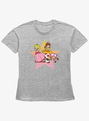 Nintendo Princess Peach and Daisy Star Girls Straight Fit T-Shirt