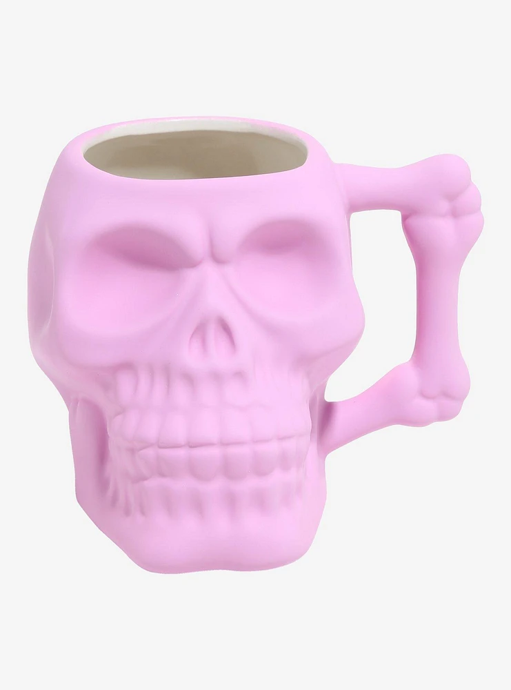 Pink Skull Figural Mug