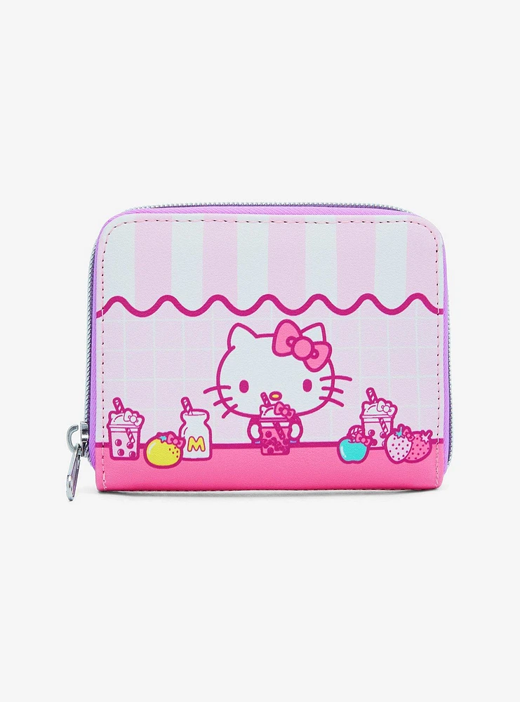 Loungefly Hello Kitty Sweets Pink Stripe Mini Zipper Wallet