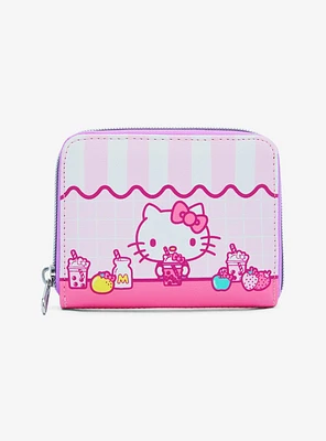 Loungefly Hello Kitty Sweets Pink Stripe Mini Zipper Wallet