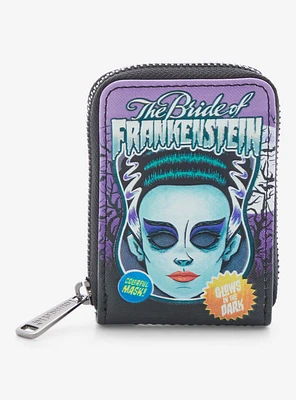 Loungefly Universal Monsters The Bride Of Frankenstein Glow-In-The-Dark Accordion Wallet