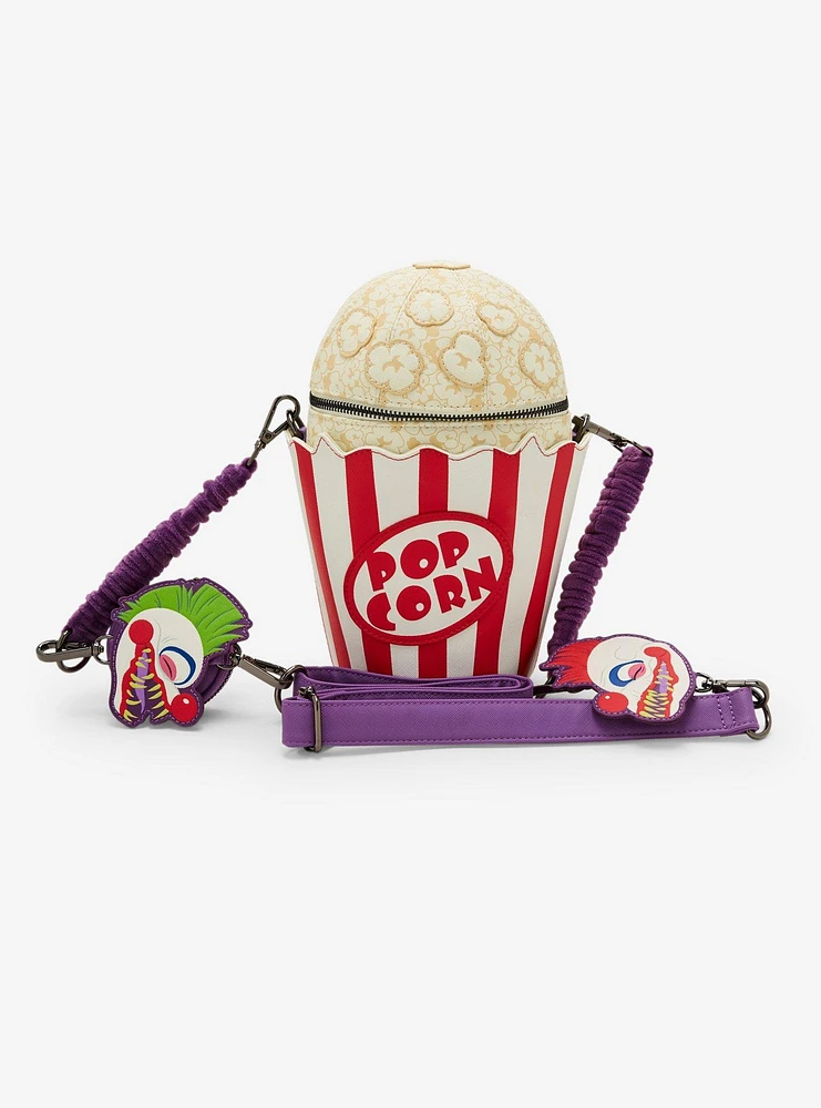 Loungefly Killer Klowns From Outer Space Popcorn Glow-In-The-Dark Crossbody Bag