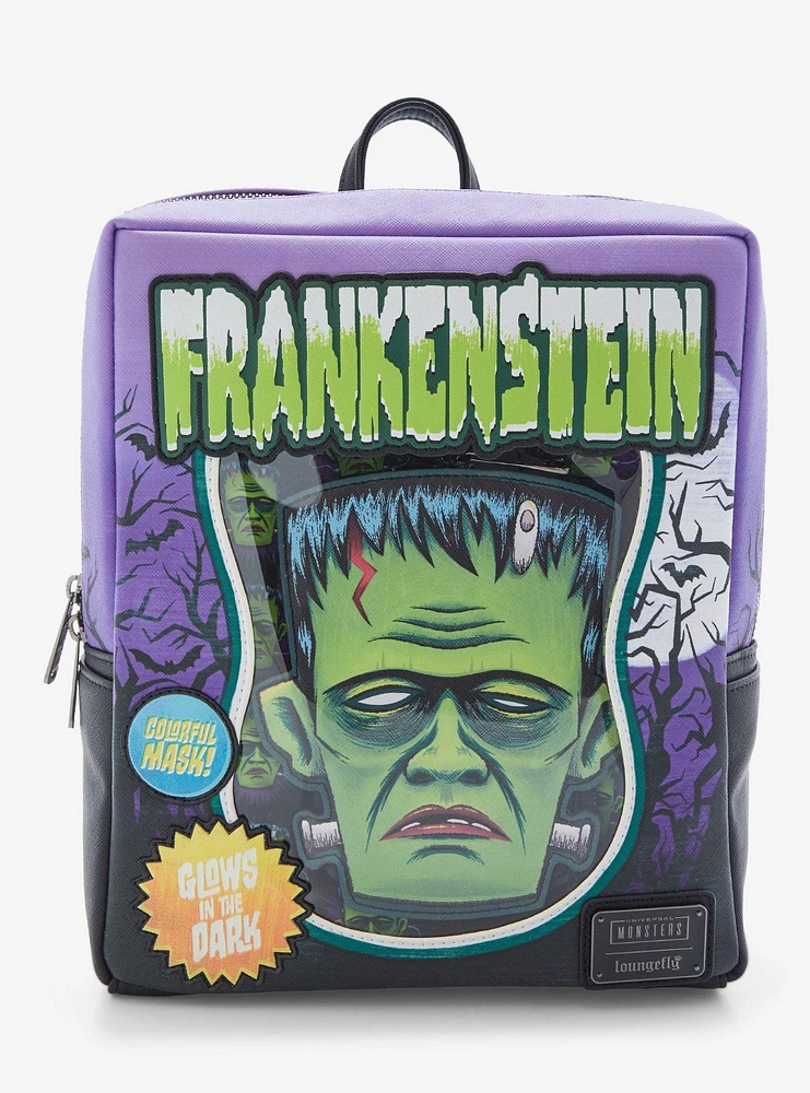 Loungefly Universal Monsters Frankenstein Glow-In-The-Dark Mini Backpack With Coin Pouch