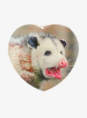 Crying Possum Heart 3 Inch Button