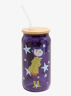 Coraline Stars Blue Glass Travel Cup