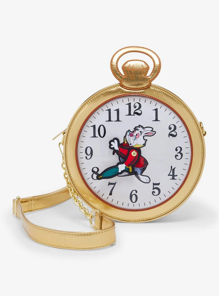 Loungefly Disney Alice in Wonderland White Rabbit Pocket Watch Figural Crossbody Bag - BoxLunch Exclusive