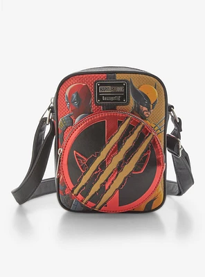 Loungefly Marvel Deadpool & Wolverine Split Logo Crossbody Bag