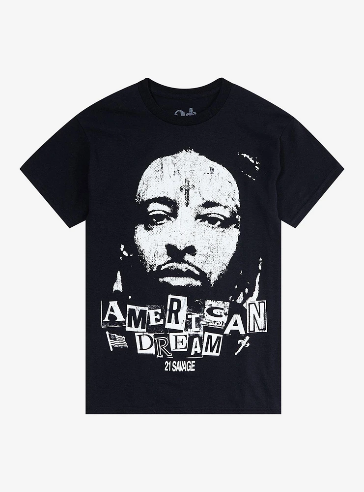 21 Savage American Dream Portrait Boyfriend Fit Girls T-Shirt