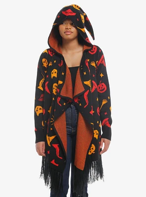 Her Universe Disney Hocus Pocus Dani Hooded Fringe Girls Cardigan