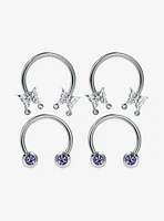 Steel Butterfly Gem Circular Barbell 4 Pack