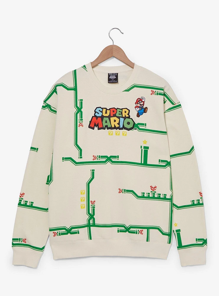 Nintendo Super Mario Bros. Green Pipes Sweatshirt — BoxLunch Exclusive