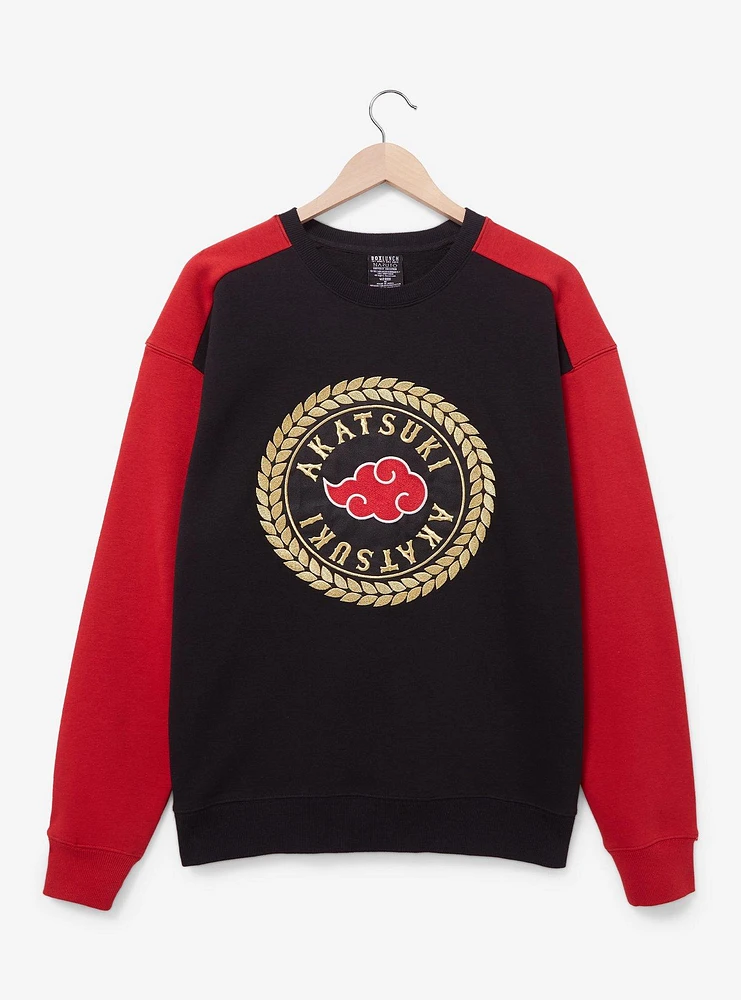 Naruto Shippuden Akatsuki Crest Color Block Crewneck — BoxLunch Exclusive