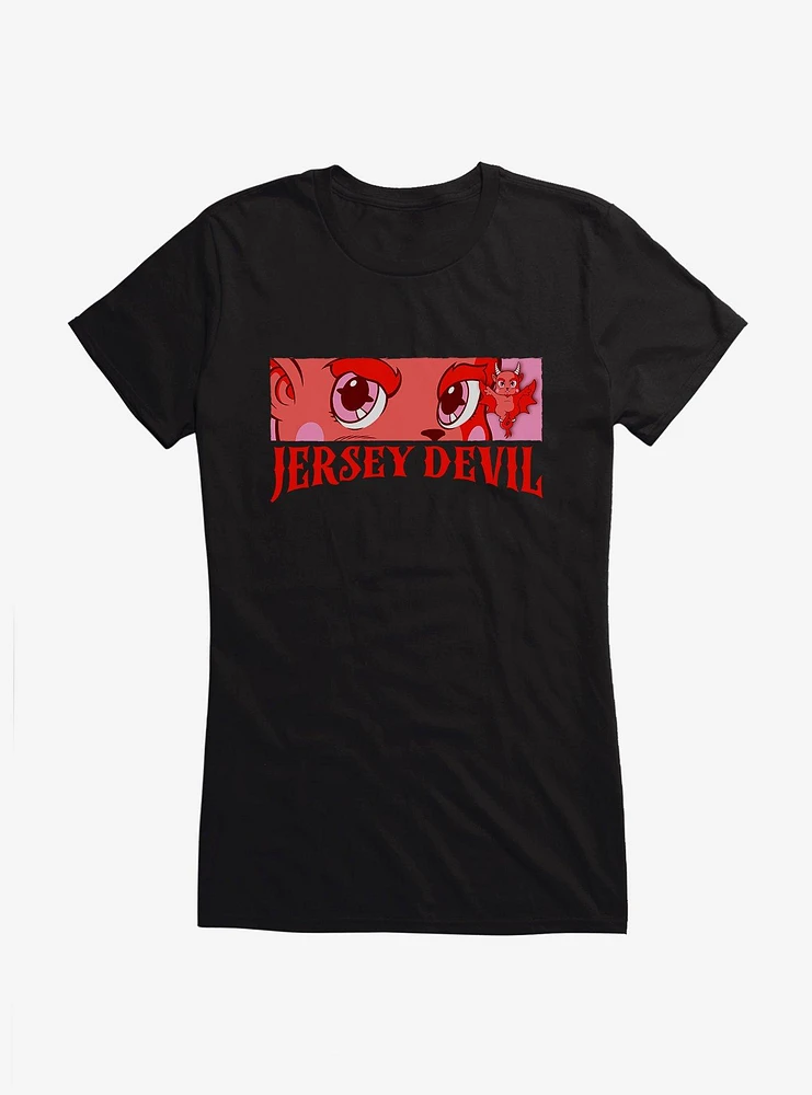 Hot Topic Chibi Cryptids Jersey Devil Eyes Girls T-Shirt