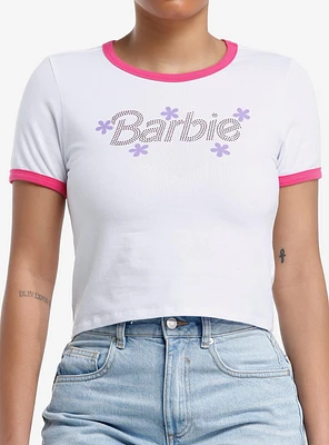 Barbie Rhinestone Logo Ringer Girls Baby T-Shirt