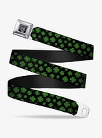 St. Patrick's Day Mini Clovers Scattered Seatbelt Buckle Belt