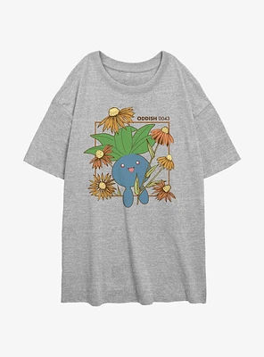 Pokemon Oddish Field Girls Oversized T-Shirt