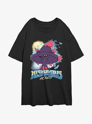 Pokemon Ghostly Mismagius Girls Oversized T-Shirt