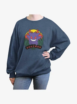 Pokemon Forest Attack Girls Oversized Sweatshirt