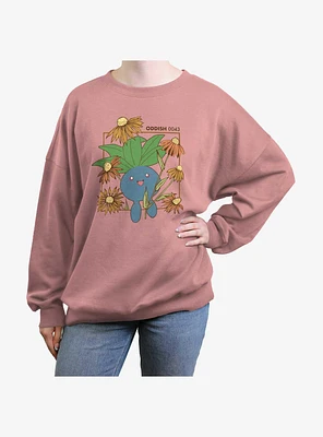 Pokemon Oddish Field Girls Oversized Sweatshirt