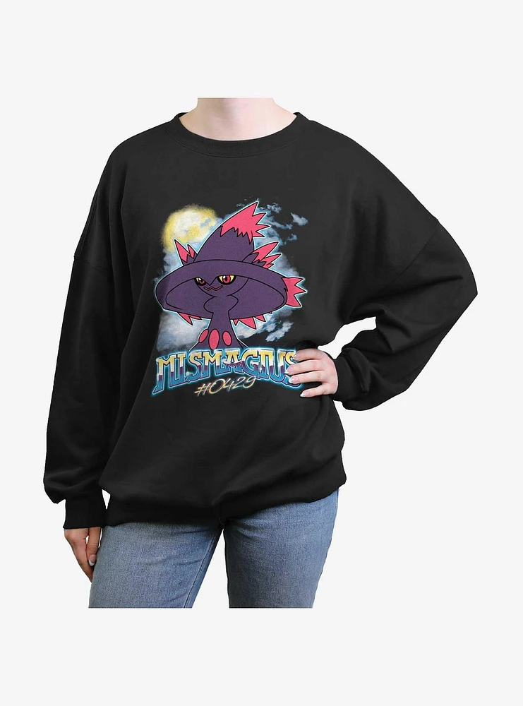 Pokemon Ghostly Mismagius Girls Oversized Sweatshirt